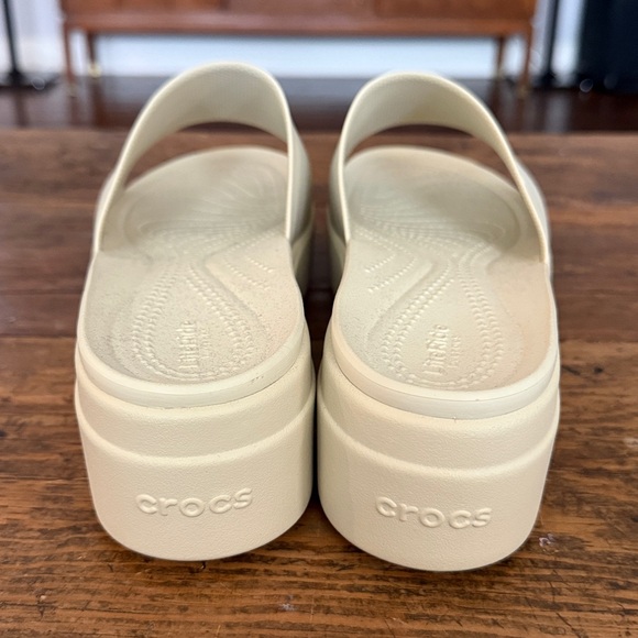Crocs Cream Brooklyn Slide Platform Sandal Size 11 - Picture 5 of 8